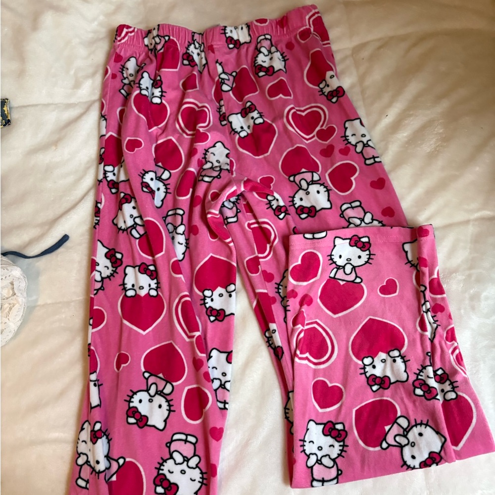 Hello Kitty Pink Heart Pajama Bottoms